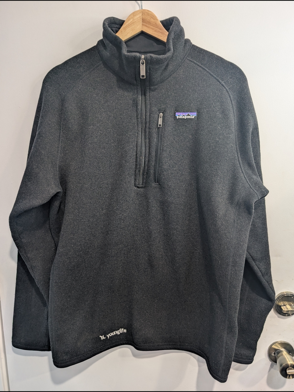 Patagonia Men’s Black Better Sweater 1/4-Zip Fleece Size Large Embroidered *Logo